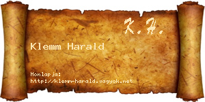 Klemm Harald névjegykártya
